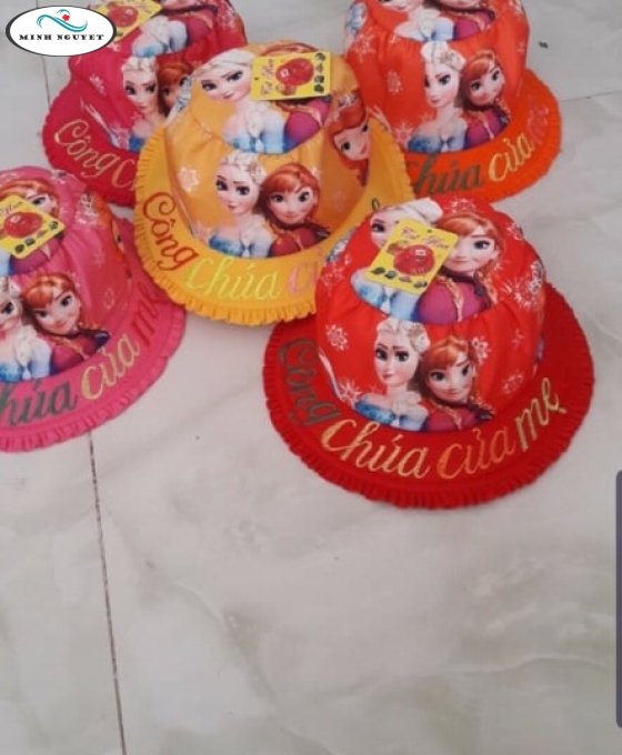 nón vành em be in 3D công chúa baby vành xếp