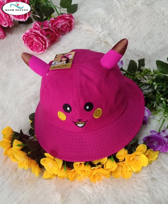 nón vành rộng em bé 2 sừng 