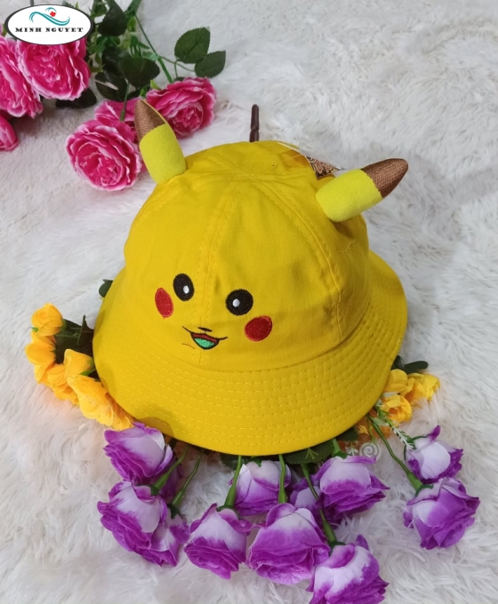 nón vành rộng em bé 2 sừng 