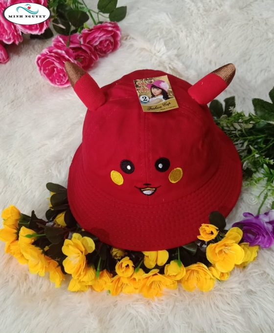 nón vành rộng em bé 2 sừng 