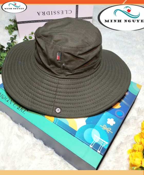 Nón Tai Bèo Nam  - Nón Bo Lao Đông Vành Lớn,Vải KaKi dày không xù Lông -Nón Minh Nguyệt