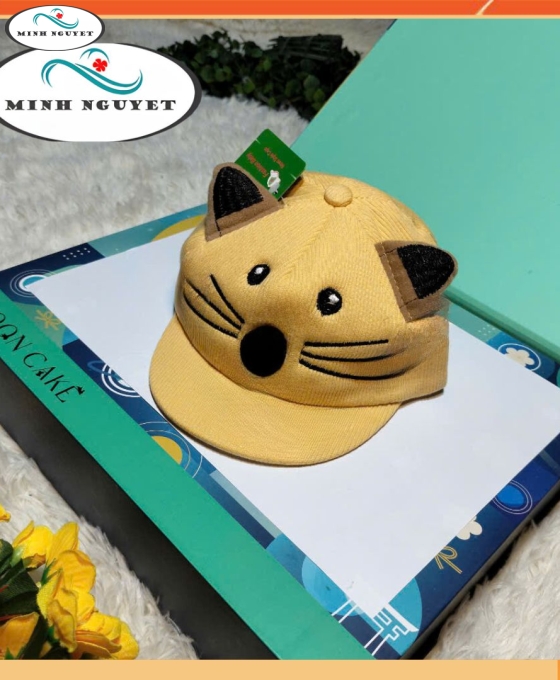 Nón Lưỡi Trai Cho Bé,Thêu Chiếc Đàn Có 2 Tai Đáng Yêu,Nón Trẻ Em Từ 1-2 Tuổi, Nón Vải Minh Nguyệt