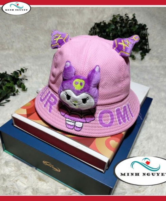 nón vành rộng đính bướm cho bé gái 3-4 tuổi