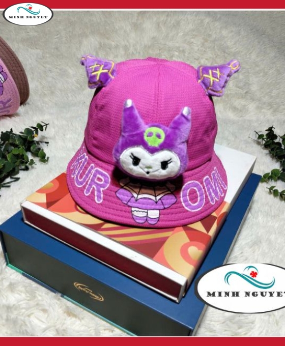 nón vành rộng đính bướm cho bé gái 3-4 tuổi