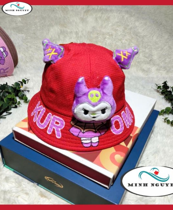 nón vành rộng đính bướm cho bé gái 3-4 tuổi